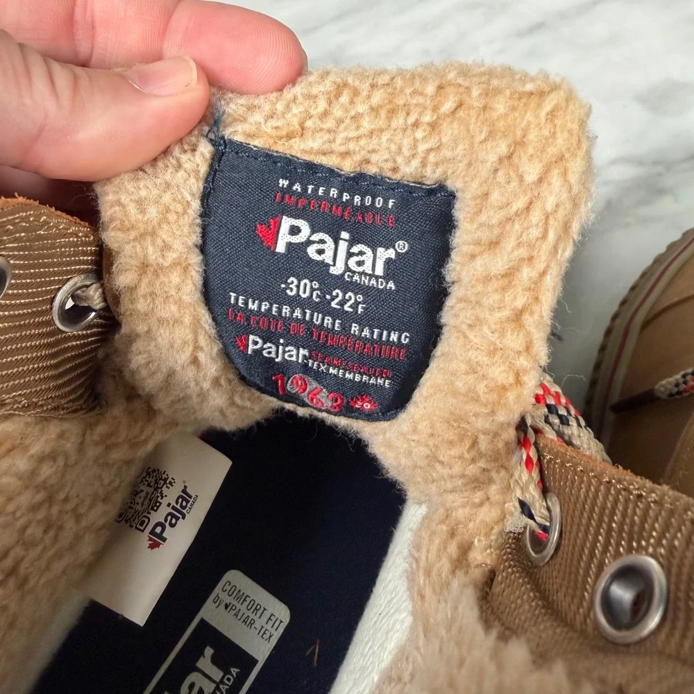 Pajar Tavin Canada Mens Waterproof Winter Boots Tan Leather - 30C Rated 10 10.5 - Picture 10 of 15